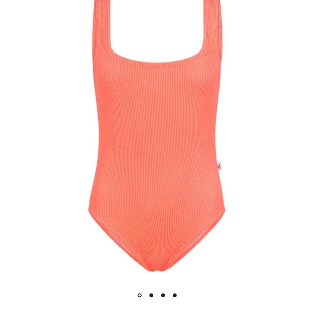Araminta James Bright Coral Textured Pamela One Piece Swimsuit XS Small